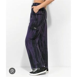 Petals & Peacocks Women's Sz 9/28 Purple Tie Dye Y2k‎ Style 90's Cargo Crop Pant